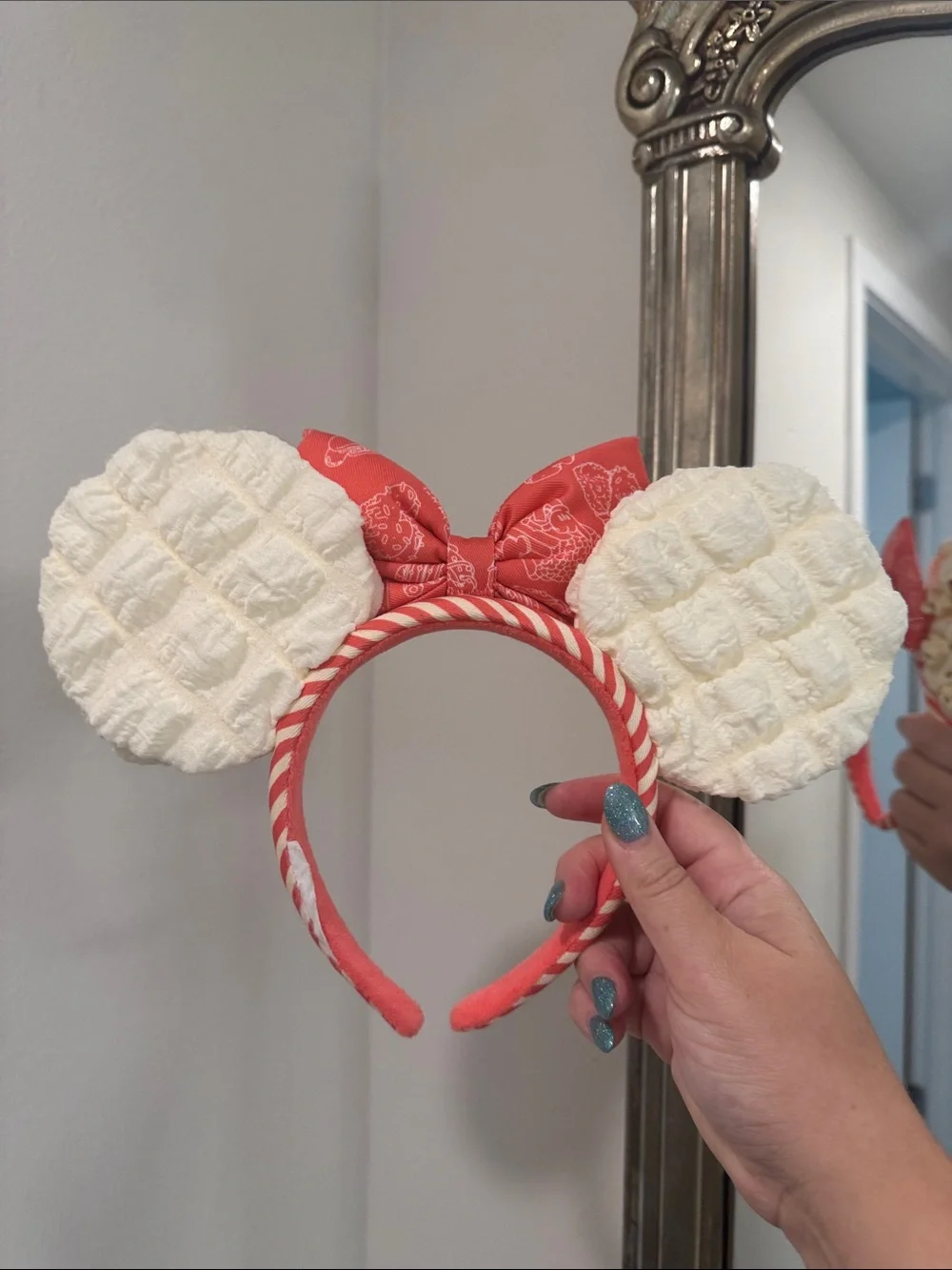 Disney Popcorn-Snack Ear Headband with reddish Bow